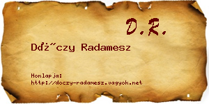 Dóczy Radamesz névjegykártya
